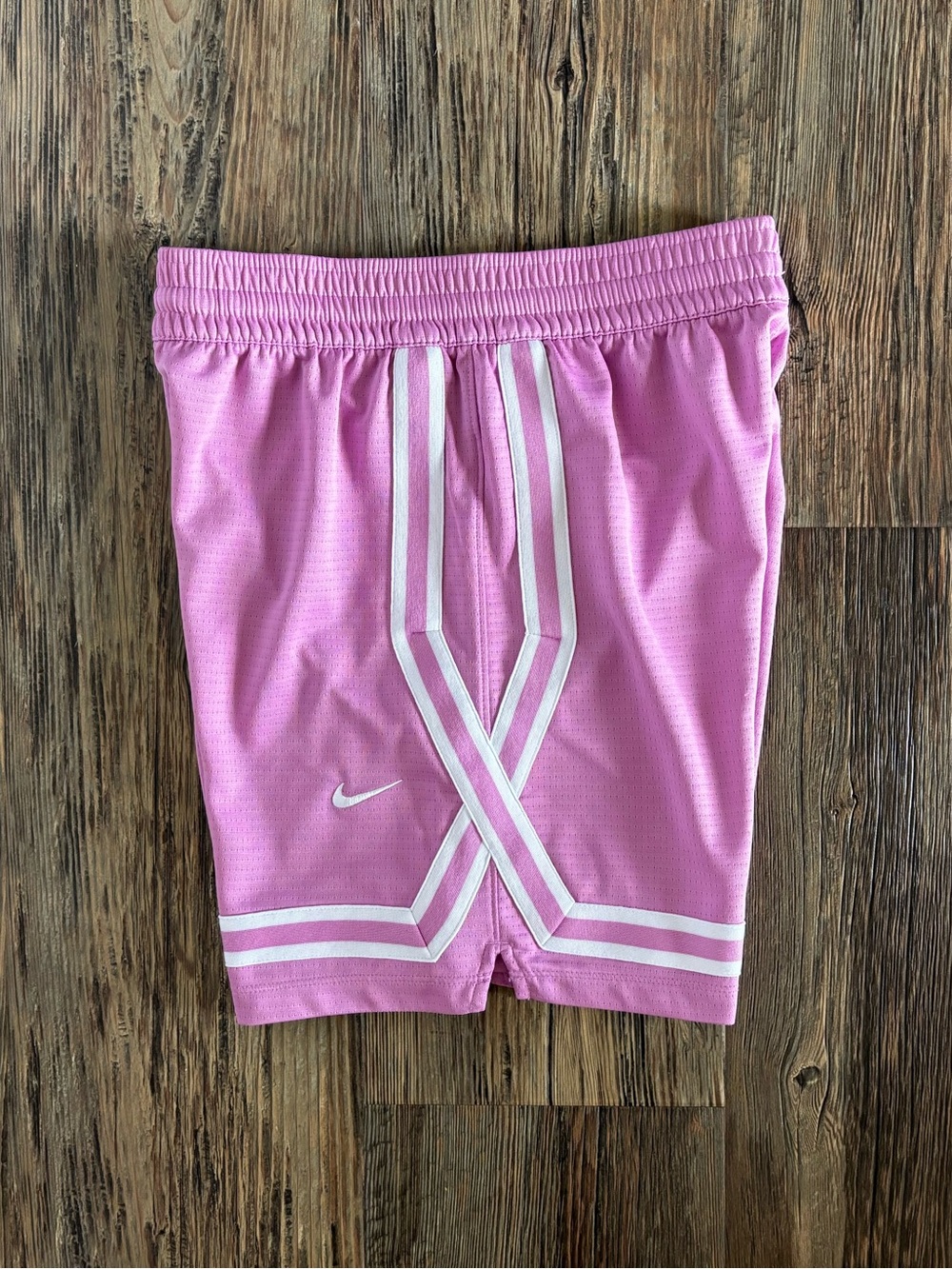 Nike Dri-Fit Crossover Basketball Shorts Kids Large Pink Rise White 5” Inseam